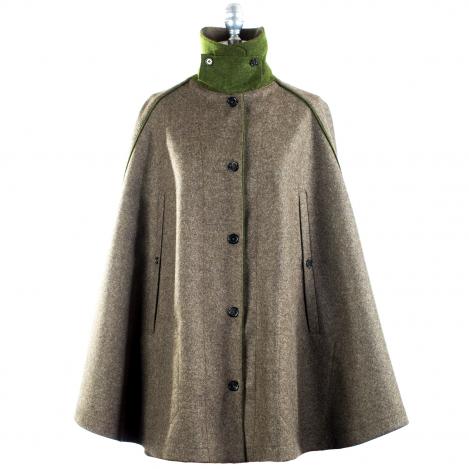 Damen - Loden-Cape Classic - Grau/Grün - Durchgriff - Paul & Kloosterhuis M/L - 38/40