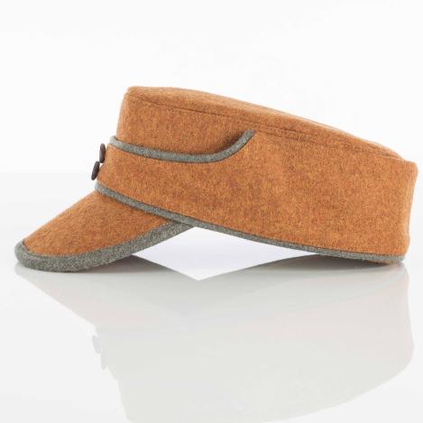 Paul & Kloosterhuis - Loden - Baschlikmütze - orange/grau 