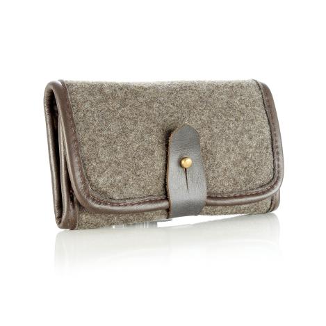 Paul & Kloosterhuis - Loden Patronenetui - Bockflinte - 9 x Schrot - aufklappbar - Militär-Loden 