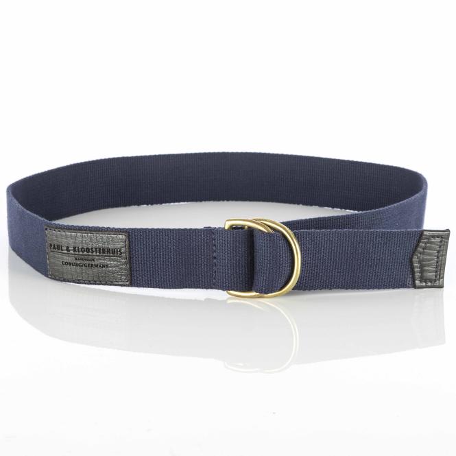 Paul & Kloosterhuis - D-Ring-Canvas Safari-Gürtel - Navy - 38mm 