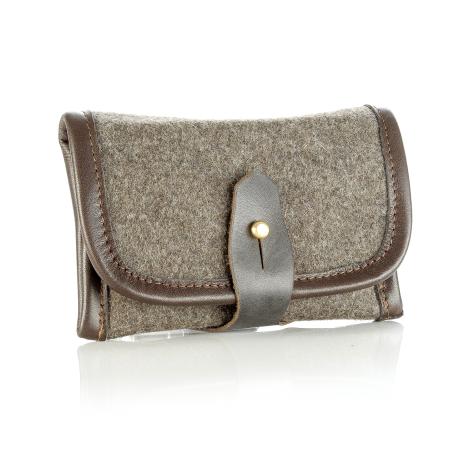 Paul & Kloosterhuis - Loden Patronenetui - Bockflinte - 6 x Schrot - Militär-Loden 