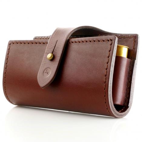 Steinmandl. Leder Patronenetui - 6 x Schrot 