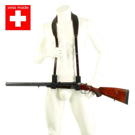 Drückjagd-Gewehrriemen - Leder - Swiss Made 