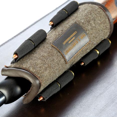 Paul & Kloosterhuis - Loden Schaftauflage - lang - 4 x Kugel - Militär-Loden 